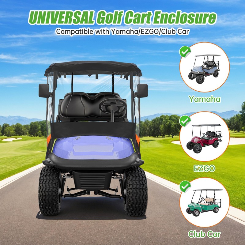 10L0L Universal Golf Cart Enclosure – Fits Yamaha, EZGO &