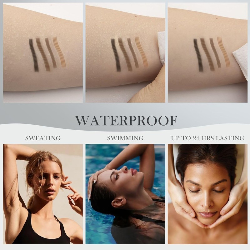 2-in-1 Magic Eyebrow Pencil, Waterproof 3D Microblading Eyebrow Pencil with