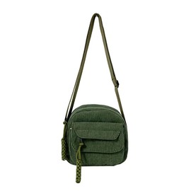 Aufona Cute Crossbody Bag Purse for Women, Corduroy Kawaii Shoulder Bag Aesthetic Small Wallet Bag (Green)