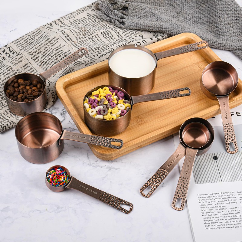 SUNMVEHOT Copper Measuring Cups and Spoons Set 20 for Kitchen