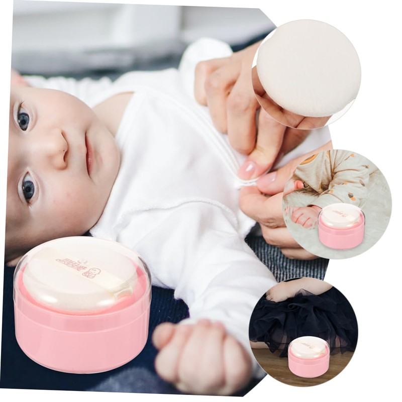 WOONEKY Portable Body Powder Puff Case with Fluffy Puff Travel-friendly