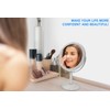 KEYPOWER Bling Rhinestone Makeup Vanity Mirror Round with Stand Double