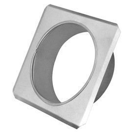 KOTARBAU® Stove Pipe Rosette Diameter 150 mm Galvanised Chimney Rose with Flange Stove Pipe 200 mm x 200 mm Wall Cover Silver Decorative Rosette for Fireplace Wall Lining