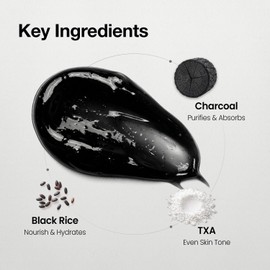 coxir Mascarilla Purificadora De Poros Con Txa De Arroz Negro Ácido Tranexámico Mascarilla De Suero Desintoxicante 3 En 1 Limpiadora De Poros Y Tonificante Mascarilla Hidratante Para Puntos