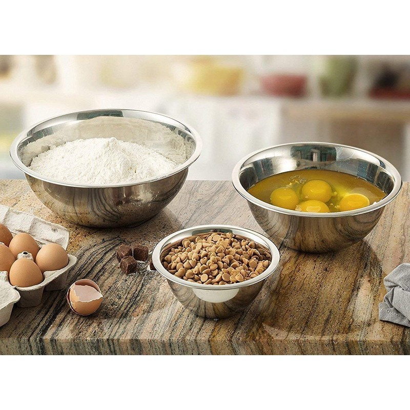 Space Home - Schüsselset 3 - Salatschüssel - Edelstahl -