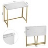 WOHOMO White Faux Marble Folding Desk, 31.5" Small Desk for