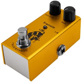 Yootones Mini Electric Guitar Effects Pedal Metal Shell DC 9V Adapter Powered True Bypass for Multi Electric Guitar Kit (Tremolo)