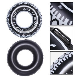 RmKbe 2pcs Inflatable Tire Swimming Ring Inflatable Swimming Float Rung Giant Tire Tubes Swimming Rings for Swimming Pool Beach Party Home Decoration (90cm)