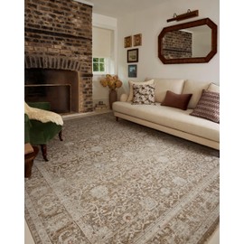 Loloi Chris Loves Julia Ida Collection IDA-03 Bark/Multi 2'-3" x 3'-10", .19" Pile Height, Accent Rug