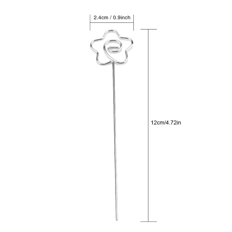 100Pcs DIY Flower Shape Metal Wire Memo Card Photo Picture