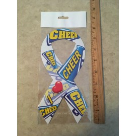 I LOVE CHEER MAGNET RIBBON DECORATION CAR TRUCK FRIDGE CHEERLEADER CHEERLEADING