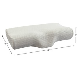 Home-Complete Cervical Memory Foam Neck Washable Cover-Contour Pillows for Side, Back, and Stomach Sleepers, White