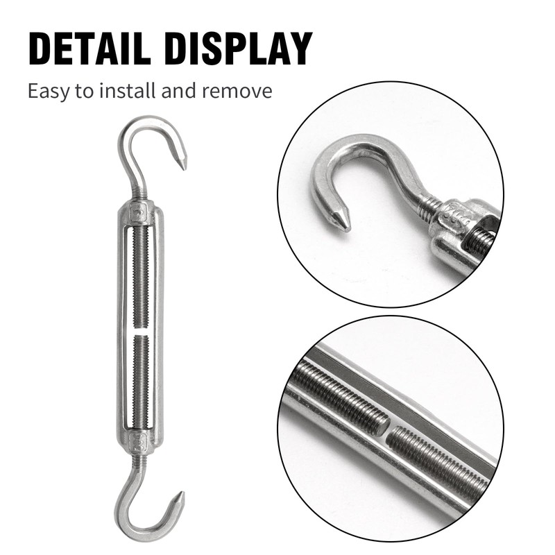 MDEOOSKY 10Pcs M5 Turnbuckle Hook and Hook, Stainless Steel Turnbuckle
