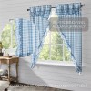 VHC Annie Buffalo Blue Check Ruffled PRAIRIE SHORT PANEL CURTAIN