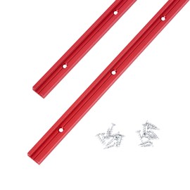 T Track 36" with Wood Screws-Double Cut Profile Universal T-Track with Predrilled Mounting Holes-T Track Woodworking-Fine Sandblast Anodized-Red Color-2PK