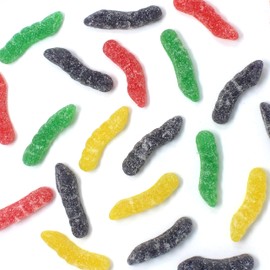 Sour Gummy Worms - Sour Worms - Assorted Gummy Candy - Delicious Sour Gummies Candy - 4 Flavors Strawberry, Lemon, Pineapple, Grape - 7.19 oz.