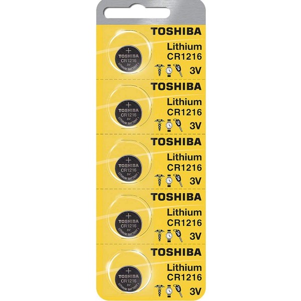Toshiba CR1216 3V Lithium Coin Cell Battery Pack of 10
