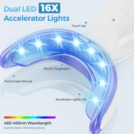 Teeth Whitening Kit with LED Light and Tooth Whitening System, Dentists Recommended, Effectively Removes Stains from Coffee, Tea & Smoking - Safe, Fast, and Gentle for Sensitive Tooth