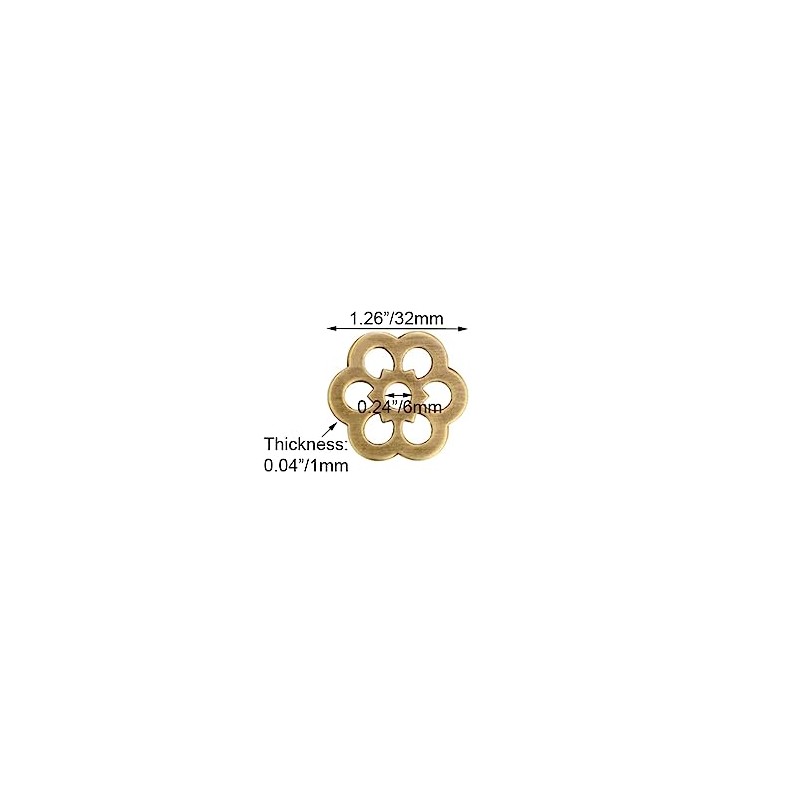 Tiazza 10Pcs Brass Backplate Washers Classical Furniture Decoration Gasket Brass
