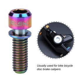 Disc Brake Screws, 4 Pieces M6 x 18 mm Bicycle Disc Brake Clamp Screw Disc Brake Bracket Mounting Screws Fixed Screw with Seal Bicycle Parts (Colourful)