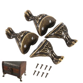 Antique Bronze Box Legs,4Pcs Antique Brass Jewelry Gift Box Wooden Box Foot Table Leg Corner Protector Decorative Jewelry Box Feet,Box Legs Feet Corner Protector Vintage Wood Case Gift Box Feet