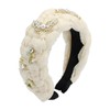 Florate Big Wide Crystal Sequin Padded Headband for Women Chain