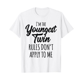 Twins Shirts Birthday Funny Siblings Youngest Twin T-Shirt