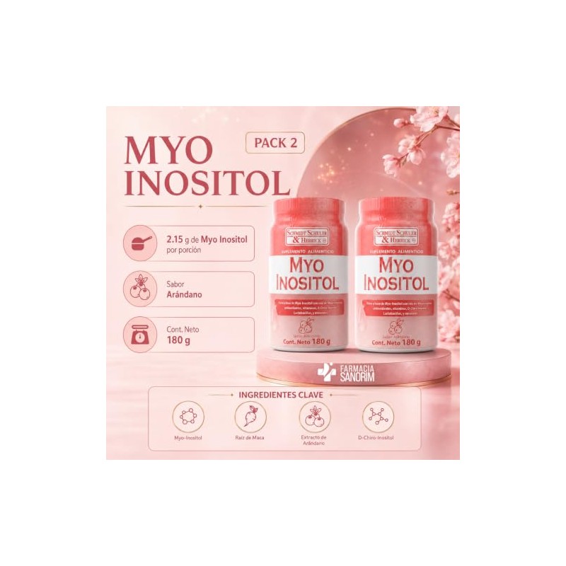 Myo Inositol en Polvo Sabor Arándano 180 g Schuler 2