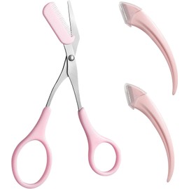 3 PCS Eyebrow Remediation Beauty Tool Set with Comb Crescent Eyebrow Repair Professional Eyebrow Scissors Stainless Steel Precision Eyebrow Repair Scissors Set for Men and Women Eyebrow Repair