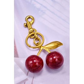 Rasonyet Cherry Keychain Cute Cherry Bag Charm Key Chains Women Fashion Purse Charms Accessories Birthday Christmas Gifts for Girl Red