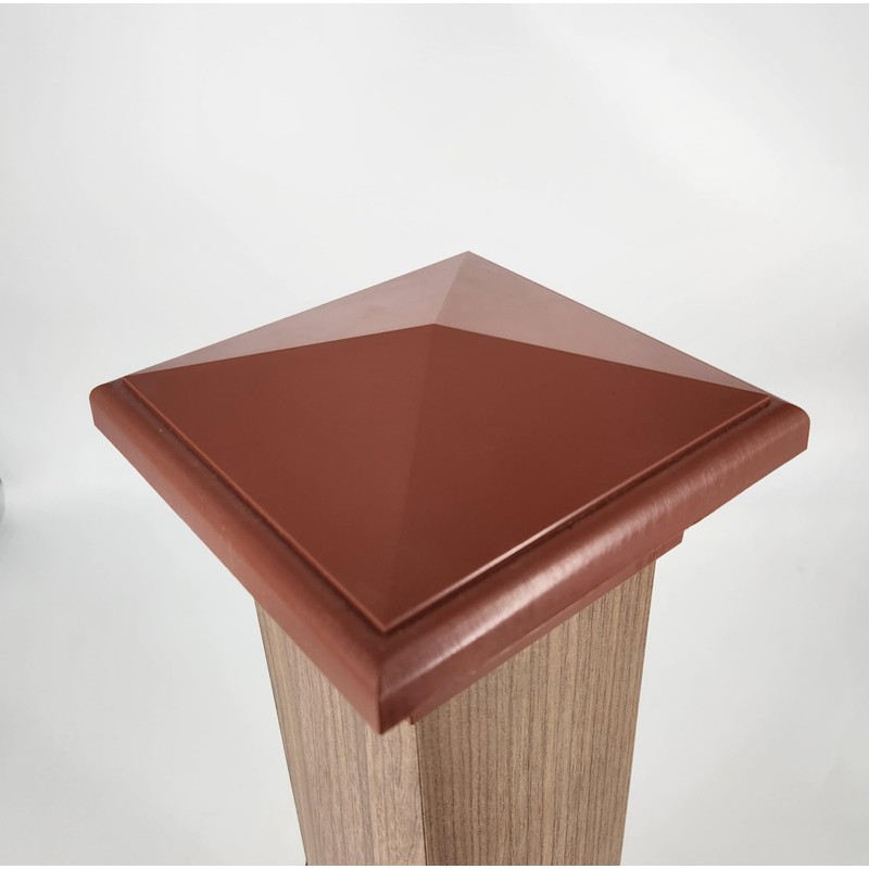 4x4 Cedar Color Pyramid Post Cap Fits Post 3.5" x3.5"