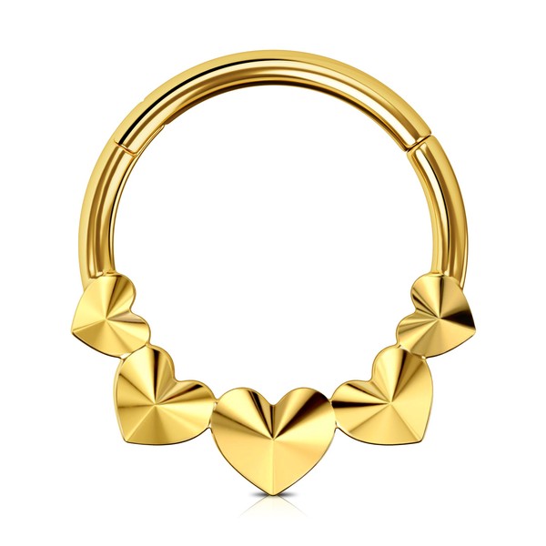 Jewseen Septum Rings Heart Cartilage Earrings 316L Stainless Steel Ear