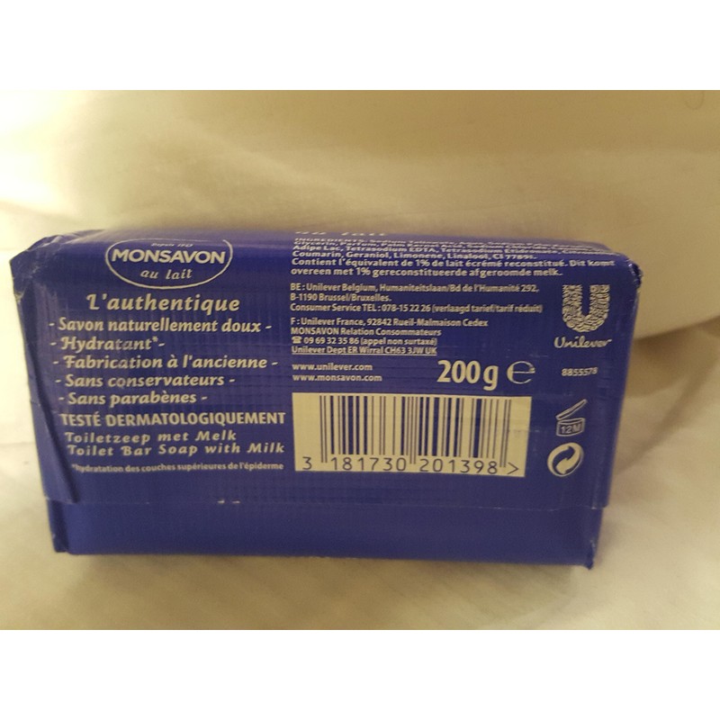 Monsavon Au Lait Soap 200g (4 Bars Soaps of 200g)