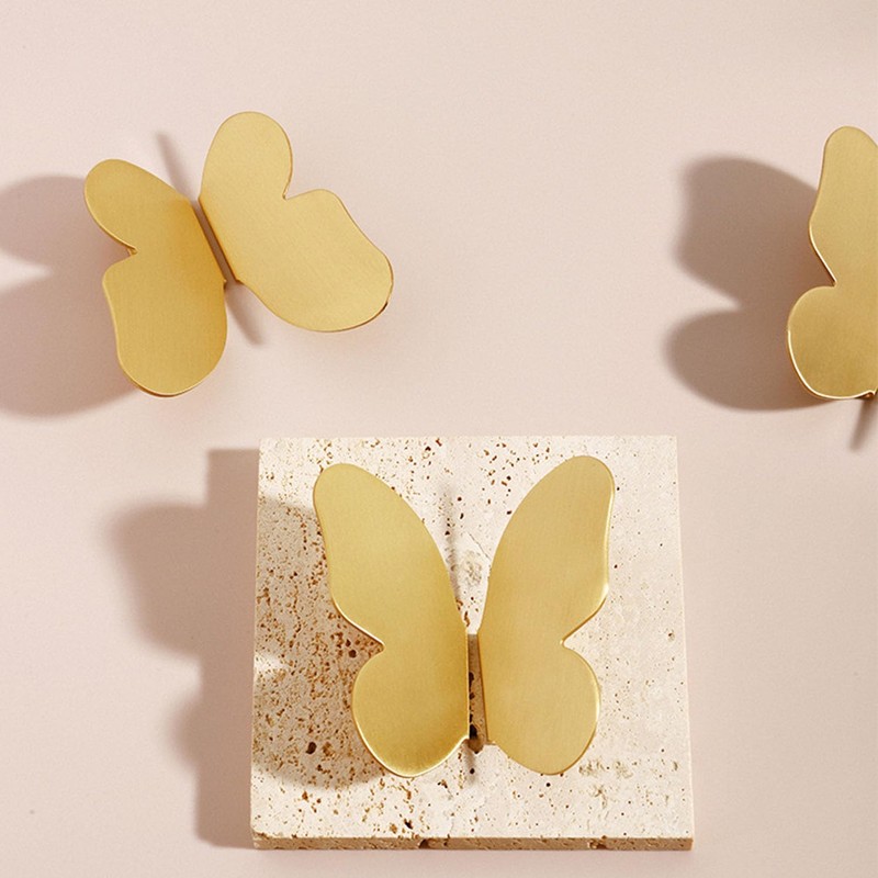 FAYZSOWSR 2Pack Butterfly Cabinet Knobs Gold Butterfly Single Hole Knob