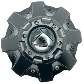Fuel 1001-63BLD 4 Pack Black Wheels Center Cap Black Rivets and Emblem 5-6 Lug