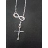 Unbranded Silver Infinity Cross Lariat Necklace
