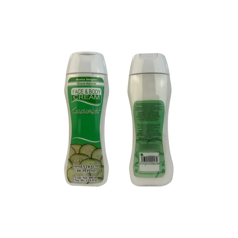 Crema Corporal Pepino Face & Body Hidratante Bellapiel 400ml