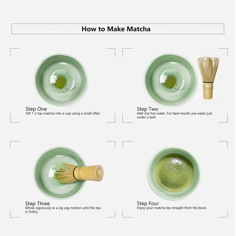 AIYICIII AIYICIII Ceramic Matcha Bowl, Handmade Japanese Green Tea Whisk