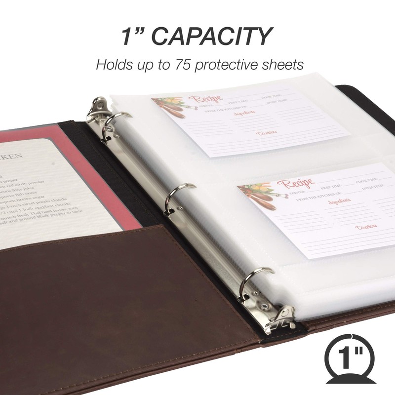 Samsill Recipe Binder 8.5x11, 3 Ring Recipe Book Binder to