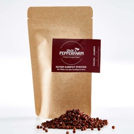 Uncle's Pepperfarm Red Kampot Pepper - Sun-Dried Whole Red Peppercorns from Cambodia - 200 g