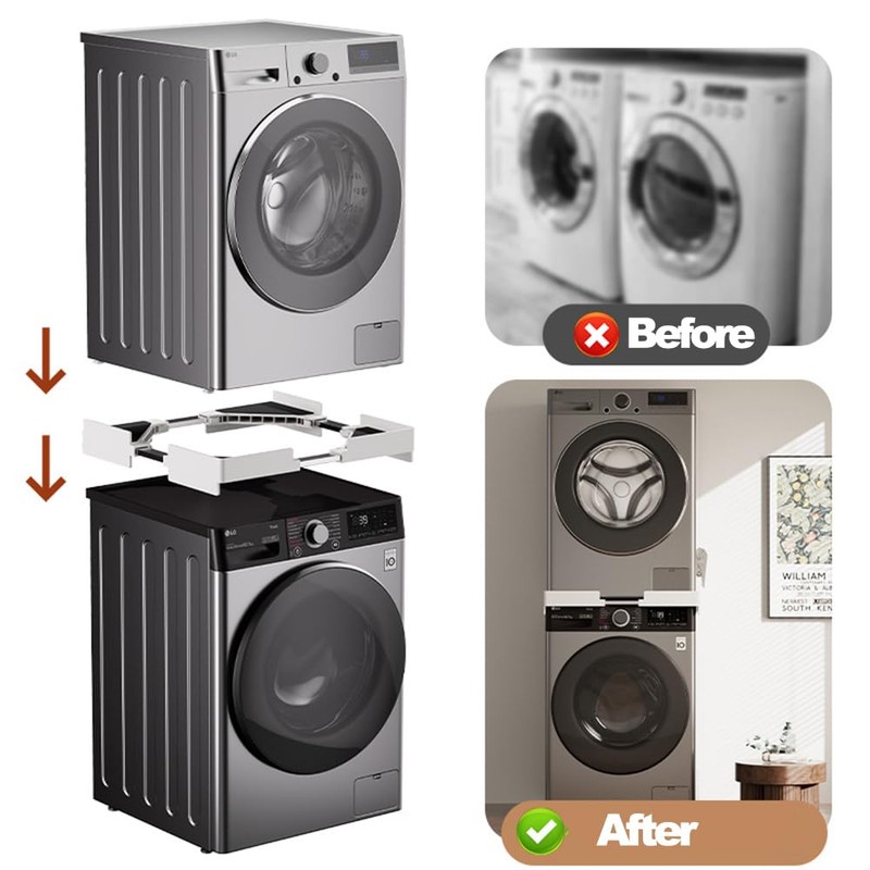 Niciksty Washer Dryer Stacking Kit, Universal Stacking Kit for Washer