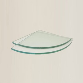 Spancraft 8" Quarter Round Clear Tempered Glass Shower Shelf-Glass Only