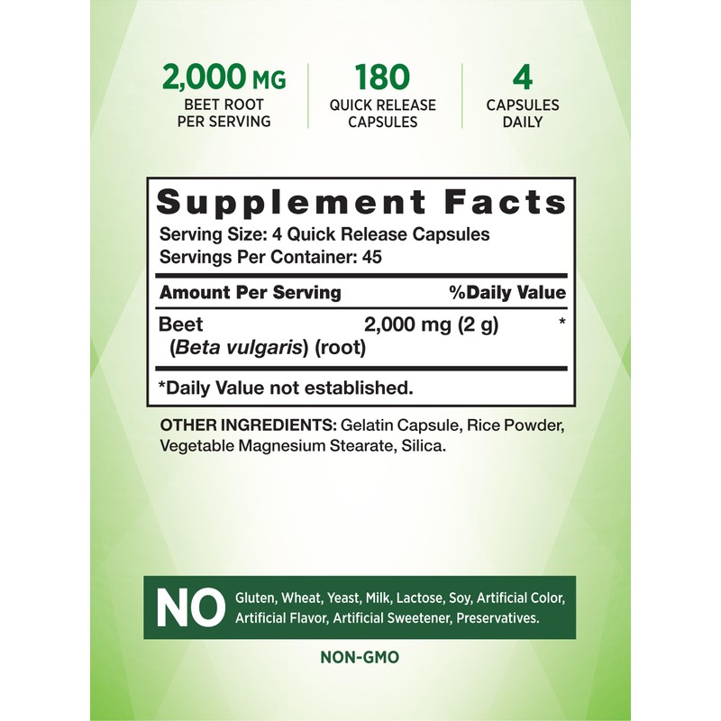 Nature's Truth Beet Root Capsules | 2,000mg | 180 Count