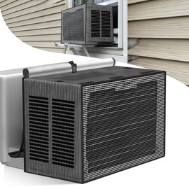 Window Air Conditioner Covers Outside: Mesh Cover for U-Shaped Air Conditioner 8000BTU-12000BTU, Anti-Leaf, Dustproof, Windproof, Waterproof, Outside Window AC Protection Cover, Black