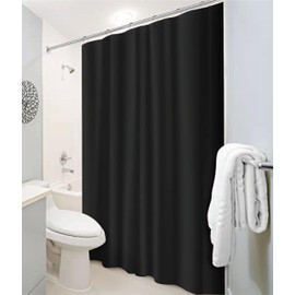 Home Expressions PEVA Liner Magnetic Shower Curtain Liner 70"x72" (Black)