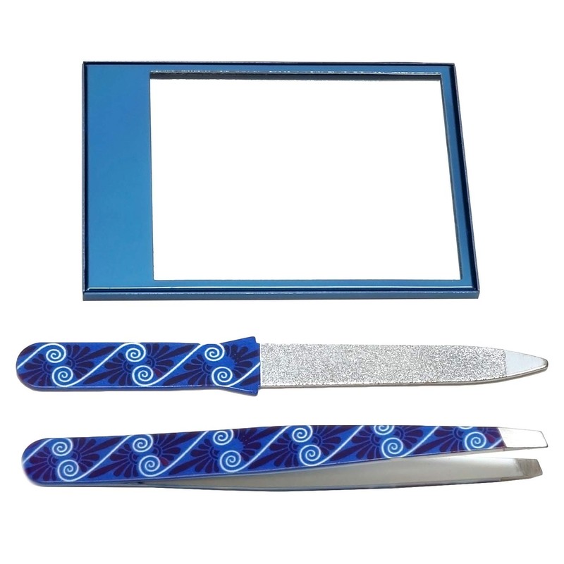 Vanity Care Beautymate Nail File, Tweezers & Mirror Set