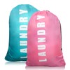 2 Pack Upgrade Extra Large Travel Laundry Bag with Drawstring，24"