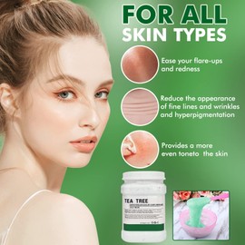 POZTL Jelly Mask Powder for Facials, Tea Tree Oil Control Jelly Face Mask, DIY Spa Peel-Off Hydro Face Mask Powder to Fight Fine Lines, Uneven Skin Tone, 23 FL OZ