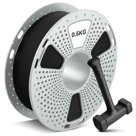 SUNLU 500G PA6-CF 3D Filament 1.75mm Heat Deflection Temperature up to 209°C Made of 80% PA Nylon and 20% Carbon Fibres, Stiff & Strong & Heat Resistant for Industrial Parts, 0.5kg Spool, Black