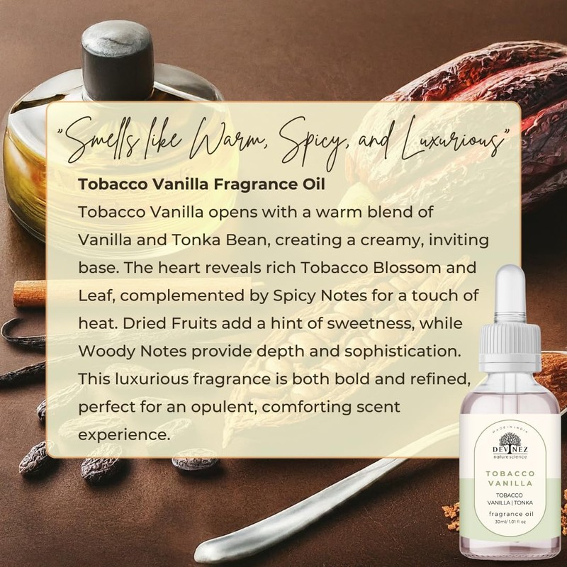 Devinez Tobacco Vanilla Fragrance Oil | 30ml | Perfect for